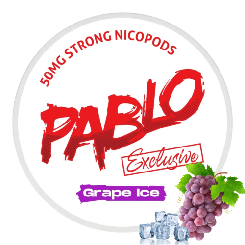 Безтютюнові нікотиновмістні паучі Pablo Exclusive Grape Ice 12г, нікотину 30мг/порція (Виноград Лід)