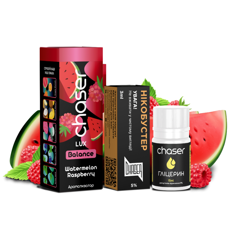 Набір Chaser LUX Watermelon Raspberry (Кавун Малина) 30мл 50мг
