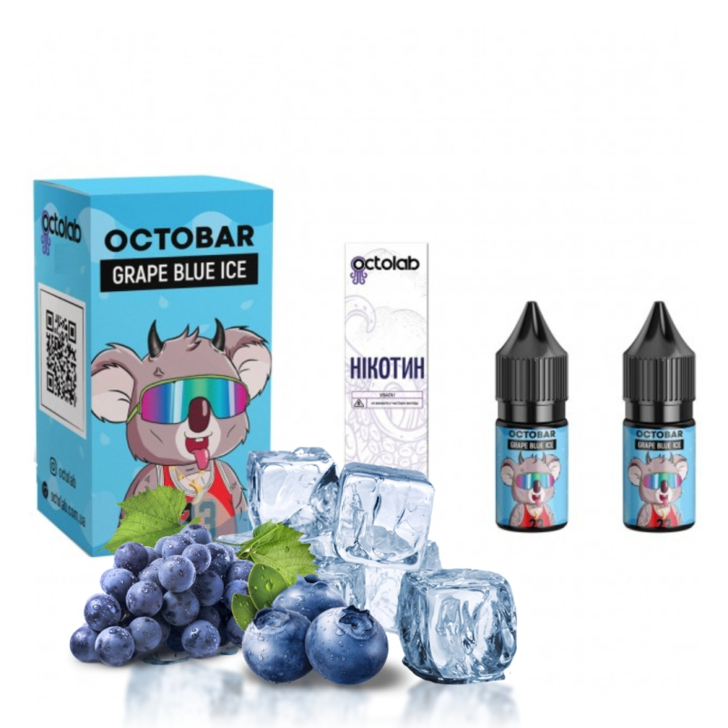 Набір Octobar Grape Blue Ice (Октобар Виноград Чорниця Лід) 10мл 50мг
