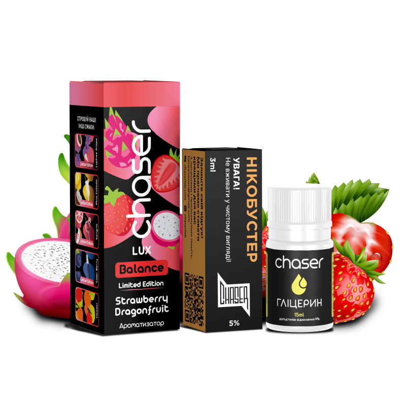 Набір Chaser LUX Strawberry Dragonfruit (Полуниця Драгон фрукт) 30мл 50мг