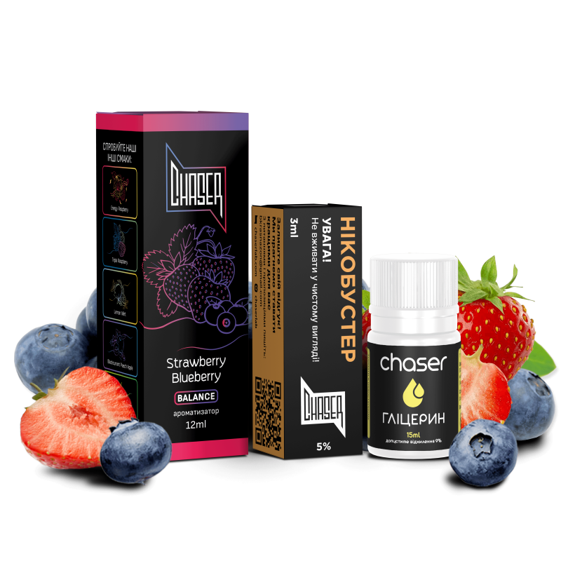 Набір Chaser Black Strawberry Blueberry 30мл 50мг